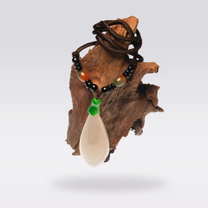 Pure Elegance -Buddha Stone Ice Chalcedony Magnolia Necklace