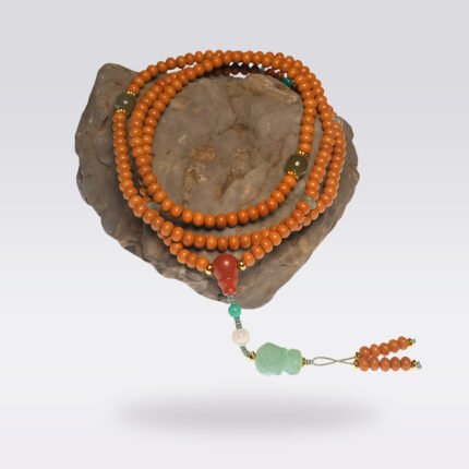 Wealth & Spiritual Energy-5mm Buddhist Mala with Green Tara Multi-wrap Bracelet